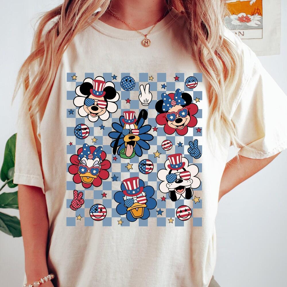 Disney 4Th Of July Independence Retro Mickey And Friends Shirt 1